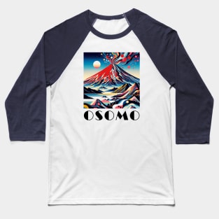 OSOMO Volcano Chile Artistic Eruption Skyline Graphic Baseball T-Shirt